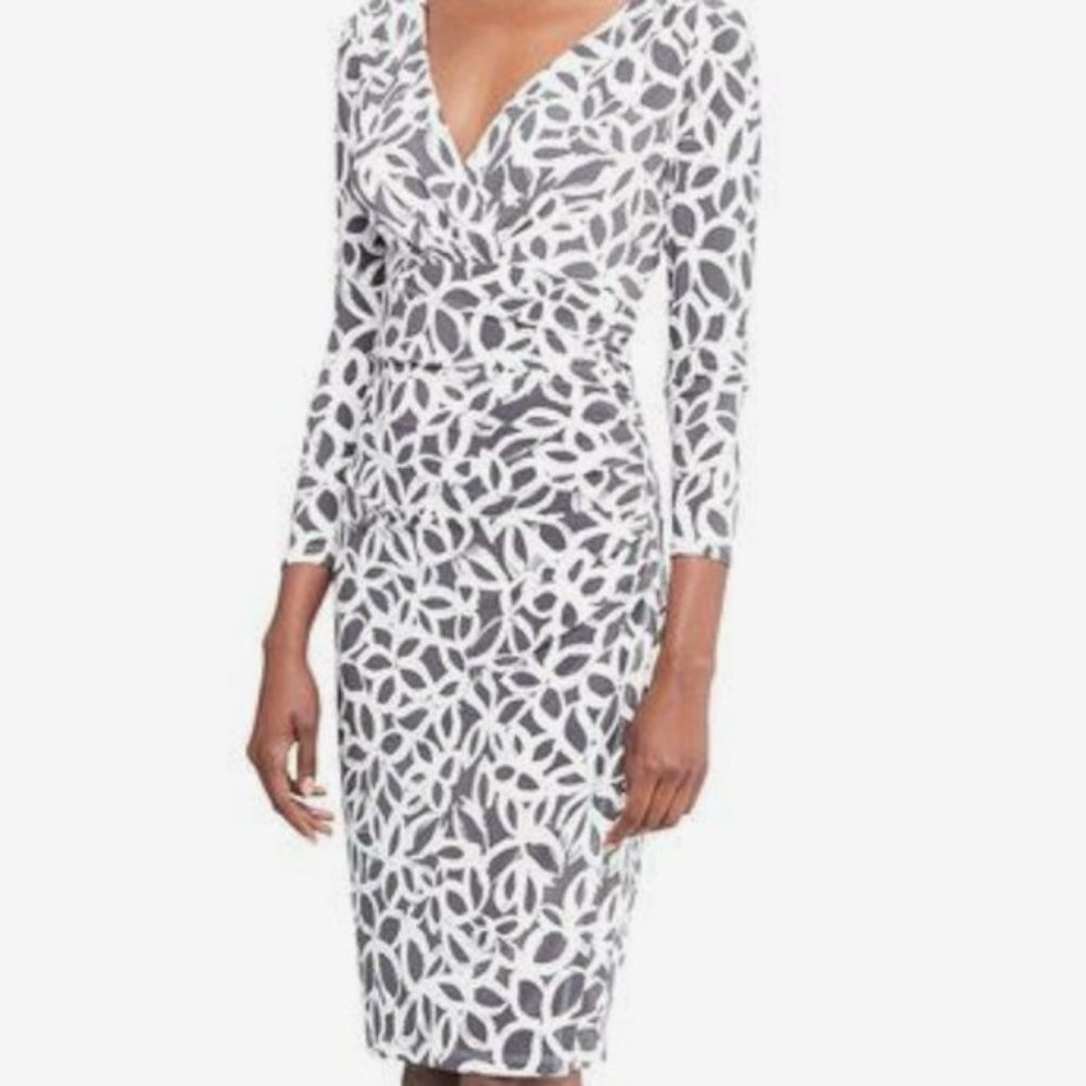 Ralph Lauren Grey and White Floral Dress